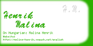 henrik malina business card